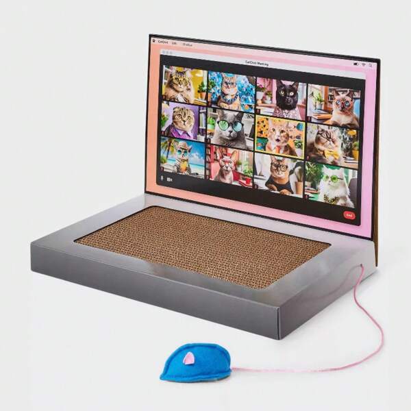 Laptop Novelty Scratcher - Silver - 16 - Boots & Barkley™-Turn Your Feline Friend Into A Tech-Savvy Scratcher With Laptop Novelty Scratcher From Boots & Barkley™.Made From Paper And Cardboard, This Unique Scratcher Is Designed Like A Laptop And Features A Blue Mouse And Charming Illustrations On Monitor, While Keyboard Is Replaced With A Scratch-Friendly Surface.It's Way To Keep Your Entertained, Protect Your Furniture, And Add A Of To Their Playtime.
