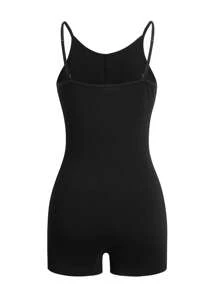 1pc Women's Shapewear Jumpsuit, Slimming And Comfortable For Workout, Daily Wear, Commuting, With Design Details
