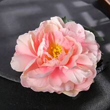 Bridal Chiffon Flower Hair Clip, Red Peony Fabric Hair Clip, Boho Beach Vacation Floral Hair Clip, Polyester Faux Flower Dance Performance Headpiece, Valentine's Day Party Dress Flower Brooch Claw Clips Hair Slide Hair Barrettes