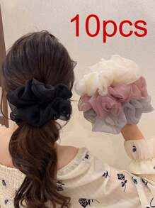 5pcs/3pcs/1pc Classic Black White Brown Large Intestine Headband, Headband, High-End Temperament Headband, Headband, Headband Tie, Black Summer Hair Accessory, Headband, New Style, Suitable For Bag Accessories