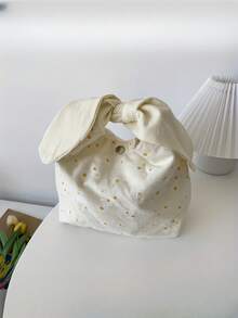 1 süße tragbare Kaninchen-Ohr Lunch-Tasche, Cartoon frisch Bento Lunch-Tasche, tragbare modische Campus-Stil Bento-Tasche, Arbeits-Bento Aufbewahrungstasche, Outdoor Picknick Party Lunch-Box-Tasche, süßes Kaninchen-Ohr Design ist leicht zu tragen, wiederverwendbare Lunch-Tasche, ohne Lebensmittelkontakt, leicht und kompakt, ein Muss-haben-Artikel für die Schulsaison, es ist ein perfektes Geschenk für Familie und Freunde!