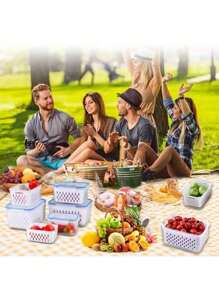 9 件套冰箱收纳盒 - 可堆叠，多功能厨房系统，适用于水果、蔬菜 | 3 个盖子、3 个篮子、3 个盒子（带沥水托盘）