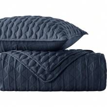 Dark Grey Quilt King Size Bedding Sets With Pillow Shams, Lightweight Soft Bedspread Coverlet, Quilted Blanket Thin Comforter Bed Cover, All Season Spring Summer, 3 Pieces, 104x90 Inches - 海軍 - 查看 7