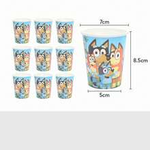 Disposable Meal Plate Sets With Dog Bruy Themed Birthday Party Decorations, Triangular Flags, Atmosphere Banners (5 Sets For Each Style)(Set Of 10 7-Inch Paper Trays, Set Of 10 9-Inch Paper Trays, Set Of 10 Paper Cups, Set Of 6 Popcorn Boxes, Set Of 6 Dragon Blowers, Set Of 6 Speakers, Set Of 10 Masks, Set Of 10 Triangular Flags, Set Of 10 Straws, Set Of 10 Invitation Cards, Set Of 20 Tissues, Set Of 6 Paper Caps, Set Of 1 Tablecloth) - 彩色 - 查看 8