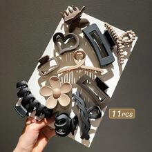 11 piezas de clips de alta gama para mujeres, clip de tiburón para el cabello, accesorios para la cabeza FXE1 - 11 piezas - Ver 9