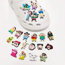 CRAYON SHINCHAN 10/21 Pcs Crayon Shin-Chan Shoe Charms, Cartoon Character Creative 3D Shoe Decoration, Cute Shoe Decorations, DIY Gift, Collectibles, Suitable For Hardcore Fans