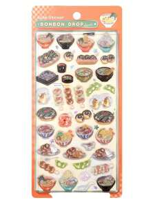 3D Embossed Fun Acrylic Diamond Stickers, Sushi Shiba Inu Handmade DIY Decorative Embossed Quirky Stickers