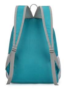 1 pieza Mochila plegable de gran capacidad de nailon unisex para niños, mochila ligera de color caramelo para senderismo al aire libre, mochila escolar con cierre de cremallera, adecuada para todas las estaciones