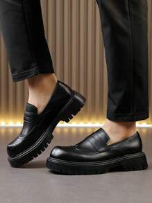 Men's Formal Business Leather Dress Shoes, Slip-On Vacation Wedding Shoes