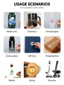 108/63/35 Pcs Customized Clear Scratch-Resistant Waterproof Crystal Labels, Multi-Size Options, Customized Logo, High Adhesion, Suitable For Home, Office, Events, Gifts, High-Definition Printing, Peel-Off Logo / Trademark Stickers, Personalized Gift - Multicolor - View 3