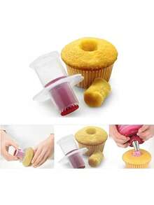 1 件可重复使用的纸杯蛋糕衬垫和填充工具、蛋糕烘焙工具、厨房用品 - 紅色 - 查看 6