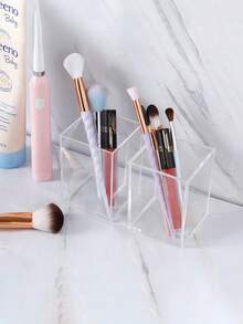 Supporto protettivo dalla polvere per pennelli da trucco, porta pennelli da trucco in acrilico trasparente, organizer multifunzionale per cosmetici, contenitore da scrivania per pennelli da trucco, rossetti, matite per sopracciglia, scatola di stoccaggio per il trucco, regalo per lei, ideale per la decorazione da scrivania e il bagno