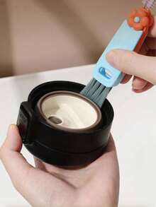 1 件三合一杯盖刷、保温瓶盖清洁器、多用途缝隙清洁刷、杯槽瓶刷杯子清洁工具、厨房、浴室、家居、家居用品 - 彩色 - 查看 5