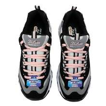 Skechers 女士 D'LITES 1.0 时尚系带运动鞋，轻便舒适运动休闲鞋 13143-BKGY - 黑色/灰色 - 查看 8