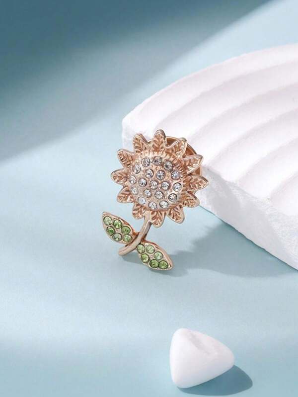 1pc Simple Minimalist Creative Sun Flower Brooch, Anti-Flashing Clothing Accessory, Suitable For School Uniforms, Daily Wear, Gift For Mother, Girlfriend