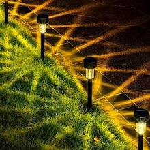 10-Piece Solar LED Lights, Outdoor Solar Stainless Steel Lights, 20mAh,IP44 Solar Landscape Decorative Lights, Suitable For Courtyards, Lawns, Pathways, Decks, Driveways, Gardens, Festival Parties, And Courtyard Walkway Decoration - Warm light - 查看 1