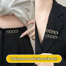 1/2pcs Skirt Waist Cinching Tool, Jeans Waist Circumference Big Change Small Pants Waist Tightening Adjustment Buckle Versatile Brooch Buckle Needle Waist Cinching Buckle - Multicolor - View 9