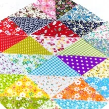 200 piezas, set de tela de retazos pre-cortada de 10 X 10 X 14 cm con patrón triangular en serie de colores, adecuado para diversas festividades, manualidades DIY, scrapbooking, costura, elaboración de muñecas, proyectos de artesanía, ideal para principiantes