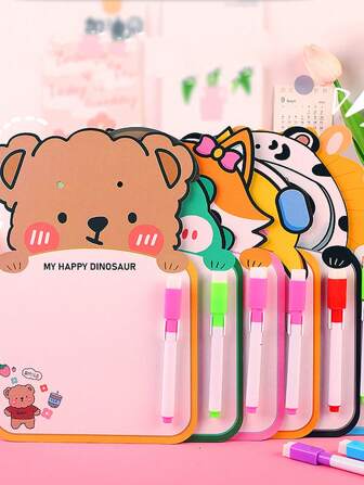 儿童卡通可擦写画板，双面书写和绘画，早教教育白板，可重写涂鸦板，学生创意文具，学校用品，返校