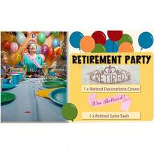 New  Retirement Party Drations Retired Tiara/Crown, Retired Sash For Women Retirement Gifts, Retirement Party Pli, Gifts, Favors (Pink) - 粉色 - 查看 6