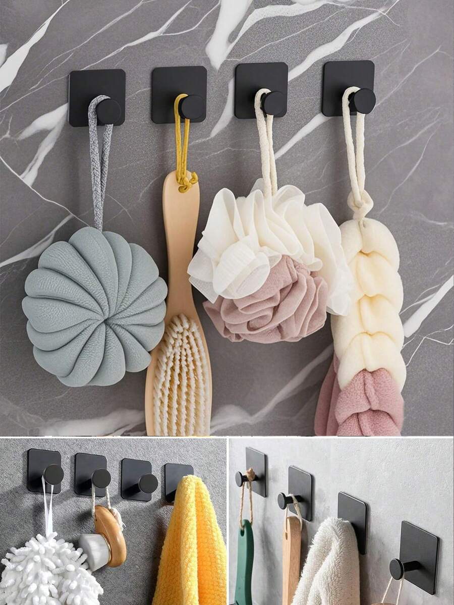 不锈钢粘钩，重型墙钩，防水不锈钢挂钩，适用于悬挂外套、衣物、植物、园艺工具、厨房用具、锅碗瓢盆、餐具、勺子等。 - 彩色 - 查看 1