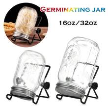 1pc 16/32oz Sprouting Jars With Screen Lids Sprouts Growing Kit Wide Mouth Mason Jar Seed Germination Kit Indoor Sprouter Set - Clear - View 10