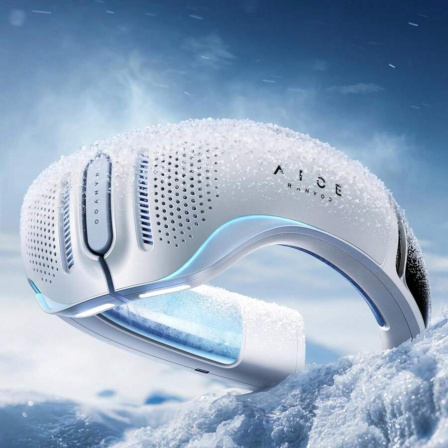 【2025最強進化 AICE LITEプラス】RANVOO ネッククーラー 冷却プレート 首掛け扇風機 全周ペルチェ素子 720°立体冷風再進化 上下強風 アプリ機能 6000mAh大容量バッテリー AI電力管理 急速充電 冬夏兼用 携帯扇風機 ネックファン 首掛けクーラー 暑さ対策グッズ 熱中症対策 プレゼント スノーホワイト - ブルー - チェックする 1