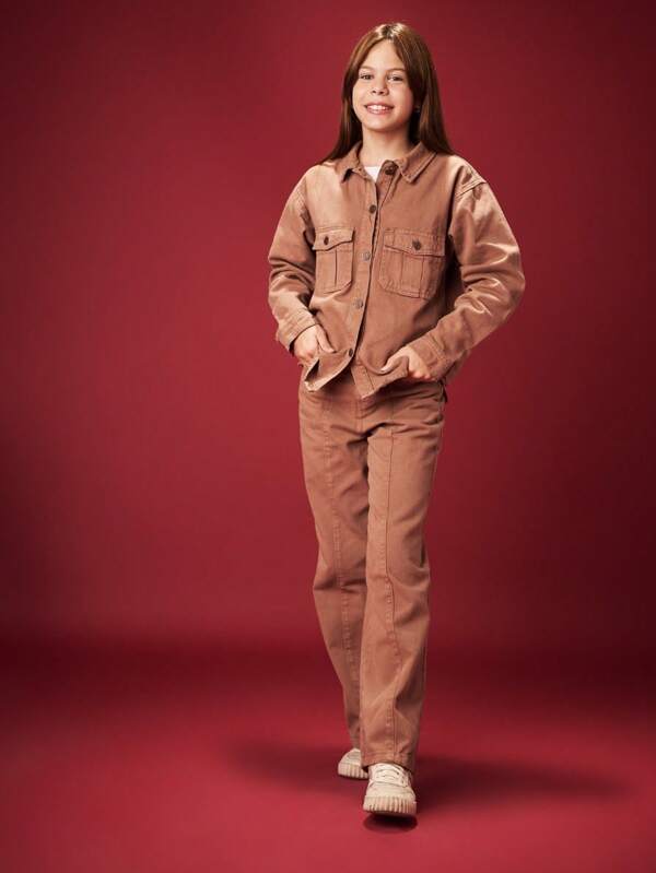 Calça Jeans Denim Inverno para Meninas Adolescente Estilosa Lançamento Color