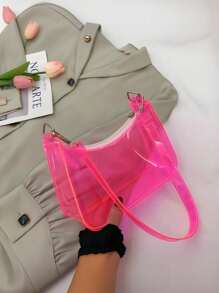 Bolso de hombro de mujer de moda de PVC transparente para uso diario, bolso de hombro transparente, bolso transparente aprobado para estadios, monedero transparente para conciertos, eventos deportivos, festivales, impermeable, a prueba de arena, bolso transparente para playa, deportes, picnic, meriendas para mujeres