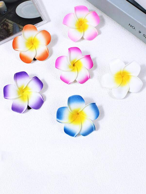 2 Pezzi Fermagli per capelli alla moda e carini a forma di fiore di plumeria giallo per donne, adatto per spiaggia, matrimoni, feste, appuntamenti e uso quotidiano