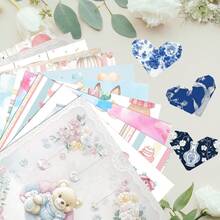 12/24/36PCS Cartoon Warm Childhood Fun Scrapbook Paper Pad, 5.9*5.9inch Single-Sided Cartoon Animal Scrapbook Paper For Gift Wrapping, DIY Album Planner Decorative, Paper Craft Supplies - Multicolor - View 5