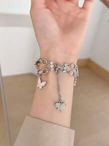 1pc Fashion Apple Watch Strap Gold Bracelet For Women, Metal Double Chain, Compatible With Apple Watch Series 10/9/8/7/SE/6/5/4, 38mm 40mm 41mm 42mm 44mm 45mm 46mm 49mm, Smart Watch Band For Her Bracelet Wristband As Gift, Gift For Friends, Adjustable Apple Watch Strap