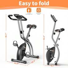 ATIVAFIT Folding Exercise Bike With Breathable Comfortable Seat Saddle For Men Women Foldable Fitness Indoor Stationary Bike Magnetic 3 In 1 Upright Recumbent Exercise Bike For Home Workout - as pic - View 6