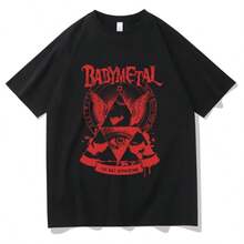 Rock Metal Band Babymetal May Revolution Graphic T-Shirt Men Women Vintage Gothic T Shirts Male Streetwear Pure Cotton Tshirt - màu đen - Xem 1