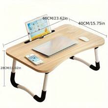 1pcs Laptop Bed Table Tray Rack With Cup Holder/Drawer For Bed/Sofa/Couch/Den/Reading/Writing On Low Living Room Floor, Large Portable Foldable Lap Table Bed Tray For Dining And Laptop (White)