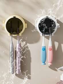 1 件卡通牙刷架壁挂支架，浴室电动牙刷收纳架，免钻壁挂收纳架 - 彩色 - 查看 6