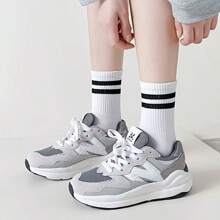 5/10 Pairs Of Women's Spring And Summer Thin Three-Bar Two-Bar Socks, Women's Socks, College Style, Casual Men's And Women's Couples, Socks, Men's Socks.