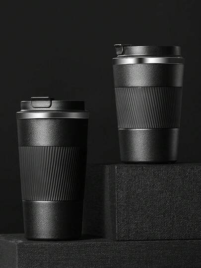 1pc 380ml/510ml Stainless Steel Travel Coffee Mug, Reusable Leakproof Vacuum Water Cup, Simple Portable Insulated Water Bottle, Suitable For Office, Casual Outdoor Sports, Fitness