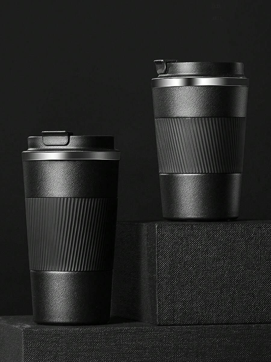 1 pieza Taza de café de viaje de acero inoxidable de 380ml/510ml, taza de agua reutilizable a prueba de fugas y con vacío, botella de agua aislada simple y portátil, adecuada para la oficina, actividades casuales al aire libre, ejercicio - Multicolor - Ver 1