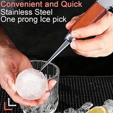 Et Of 2-7.24 Inch And 6.8Inch Stainless Steel Ice Crusher With Wood Handle' Japanese Style Ice Chipper Ideal For Bars And Home