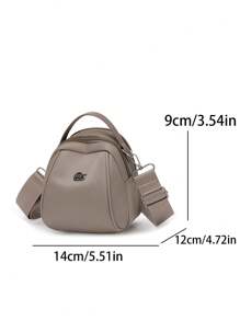 Nylon Multi-Pocket Casual Crossbody Shoulder Handbag For Women, Detachable Strap, Zipper Closure, Suitable For Commute, Shopping, Date