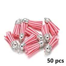 20/50 piezas Colgantes con borlas dorados y plateados, broches, accesorios para pendientes, llaveros, colgantes, borlas para manualidades y joyería DIY
