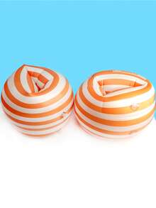 SHENYU (2Pcs) Inflatable Arm Floats Swimming Arm Bands - Orange Stripes - View 2