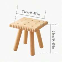 1 pièce Tabouret en bois de forme de biscuit mignon, conception amovible pour une portabilité facile, convient pour le salon, la chambre, la salle de bain, le camping en plein air, le pique-nique, le thé de l'après-midi, la décoration pour le salon, la chambre, l'entrée