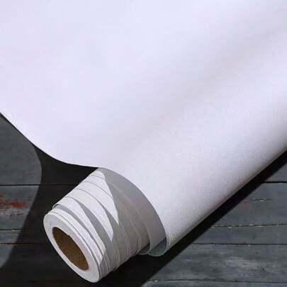 Papel pintado de PVC blanco mate, impermeable, autoadhesivo y removible para decoración y renovación de muebles