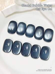 XEIJAYI 蓝猫眼指甲油凝胶 1 件装 高饱和度光泽 牢固持久套装 UV LED 浸泡指甲油，DIY 沙龙品质美甲凝胶 - 藏蓝色 - 查看 4