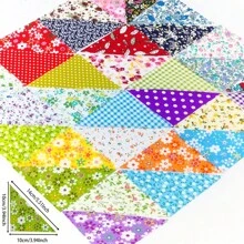 200 piezas, set de tela de retazos pre-cortada de 10 X 10 X 14 cm con patrón triangular en serie de colores, adecuado para diversas festividades, manualidades DIY, scrapbooking, costura, elaboración de muñecas, proyectos de artesanía, ideal para principiantes