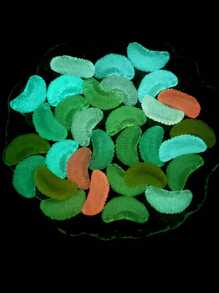 7pcs Cute Glow-In-The-Dark Multicolor Simulated Fruit Orange Pendant Jewelry DIY Accessories Keychain Bag Charm