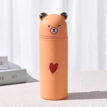 1pc Cute Bear Silicone Pencil Case, Portable Pen Box, Handy Student Stationery Organizer