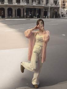 1 buc. Cardigan casual elegant, cu lună, brodat, șal chimono lung și transparent pentru plajă din dantelă pentru femei